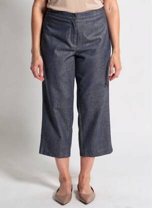 Pantacourt stretch taille normale bleu JUMFIL femme