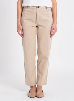 Pantalon droit stretch taille normale beige JUMFIL femme