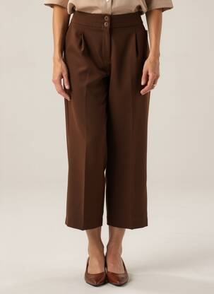 Pantacourt coupe droite taille normale marron JUMFIL femme
