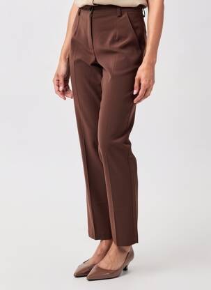 Pantalon slim tissage popeline taille normale marron JUMFIL femme