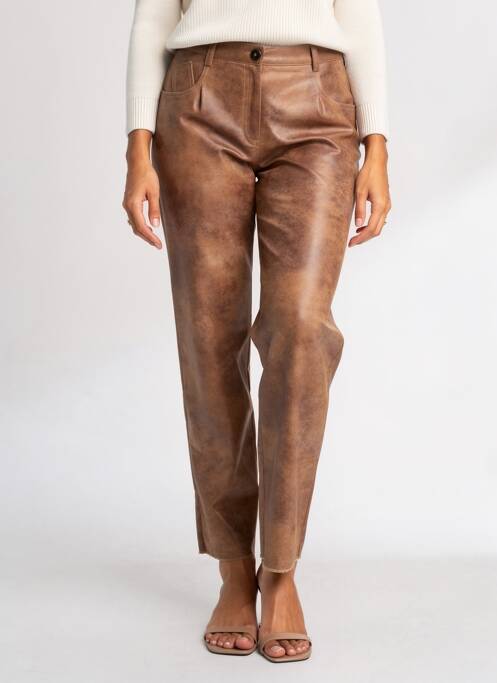 Pantalon droit stretch taille normale marron JUMFIL femme