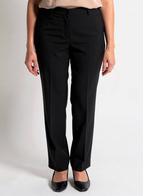 Pantalon slim tissage popeline taille normale noir BRUNO SAINT HILAIRE femme