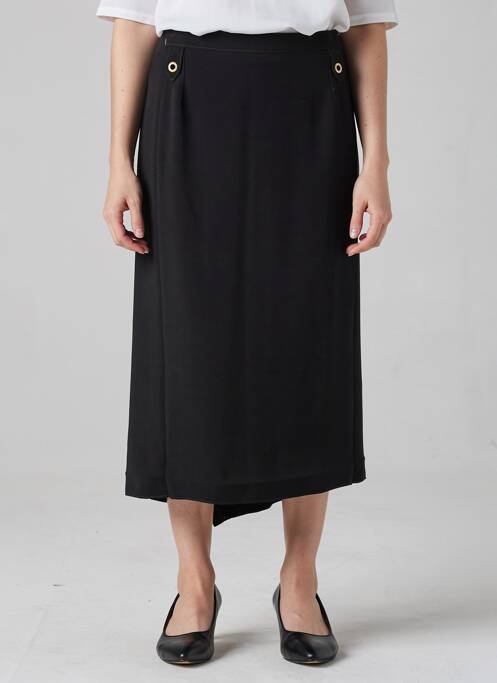 Jupe mi-longue coupe droite noir JUMFIL femme