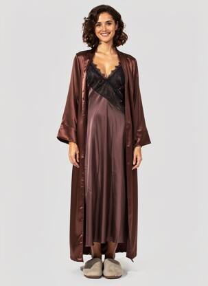 Nuisette/combinette broderie marron KING KONG femme