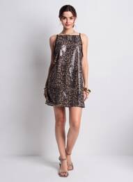 Robe courte fermeture zippée au dos fines bretelles noir LUMINA femme