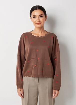 Pull stretch manches longues marron CIVICO 1 femme