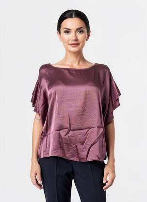 Top coupe fluide manches courtes violet ANGELA DAVIS femme
