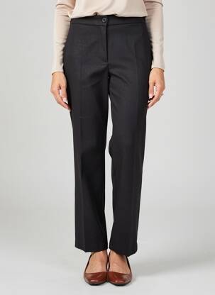 Pantalon chino fermeture zippée sous rabat boutonné taille normale noir ANGELA DAVIS femme