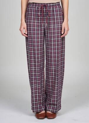 Pantalon large tissage popeline taille normale rouge LUMINA femme
