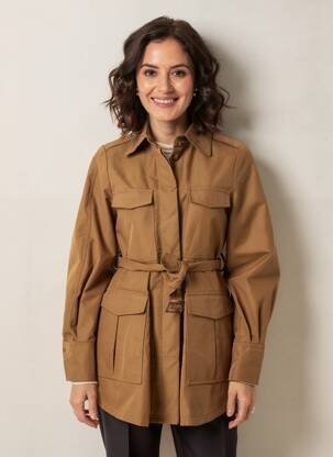 Trench tissage popeline sans capuche marron DE ROYAL femme
