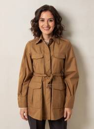Trench tissage popeline sans capuche marron DE ROYAL femme