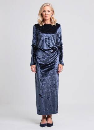 Robe longue manches longues manches longues bleu ANGELA DAVIS femme