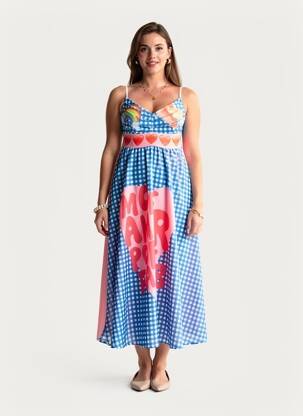 Robe mi-longue manches 3/4 manches 3/4 bleu CIVICO 1 femme