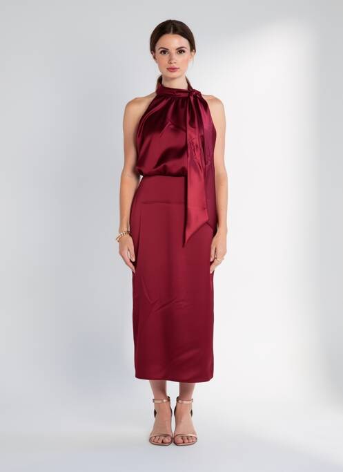 Robe mi-longue sans manche sans manche rouge ALTAMIRA femme