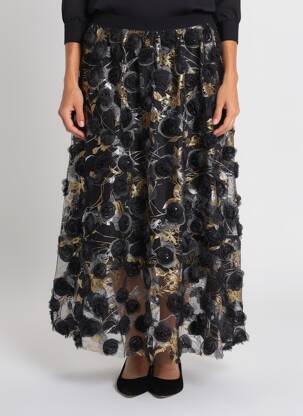 Jupe longue doublure noir CIVICO 1 femme