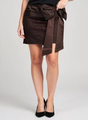 Mini-jupe doublure marron LUMINA femme
