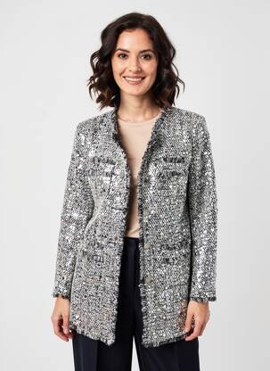 Veste casual col rond blanc CIVICO 1 femme
