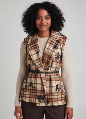 Veste casual col tailleur beige CIVICO 1 femme