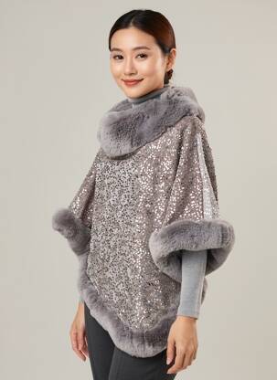 Poncho gris MARTA EN BRAZIL femme