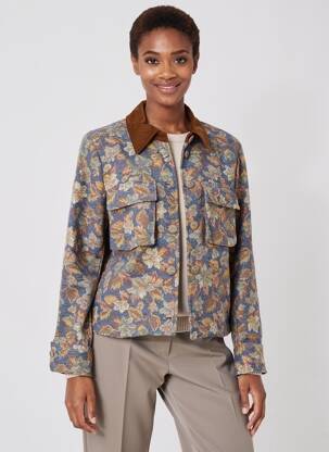 Veste casual poignets boutonnés avec fente bleu CIVICO 1 femme