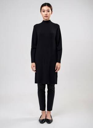 Robe pull stretch manches longues noir VOLPATO femme