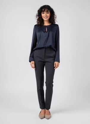 Blouse poignets boutonnés avec fente manches longues noir DIANA GALLESI femme