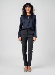 Blouse poignets boutonnés avec fente manches longues noir DIANA GALLESI femme