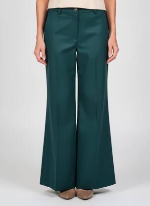 Pantalon large fermeture zippée sous rabat boutonné taille haute vert CIVICO 1 femme