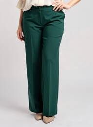Pantalon flare taille à pinces taille haute vert ANGELA DAVIS femme