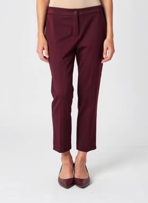 Pantalon 7/8 taille élastique taille normale rouge ANGELA DAVIS femme