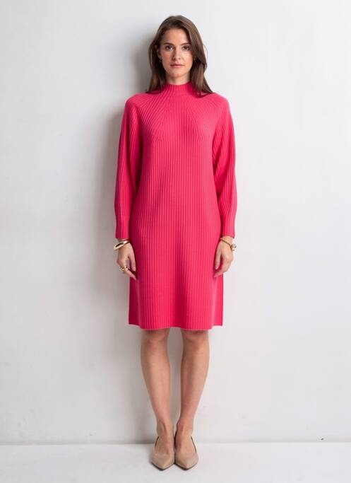 Robe pull stretch manches longues rose VOLPATO femme