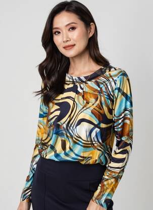 T-shirt manches longues manches longues marron BRANDTEX femme