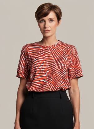 T-shirt stretch manches courtes rouge BRANDTEX femme