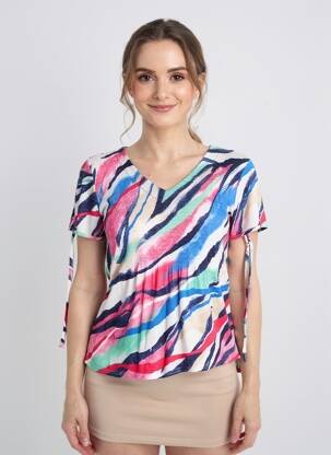 T-shirt imprimé fantaisie manches courtes rose VIE NOCTURNE femme