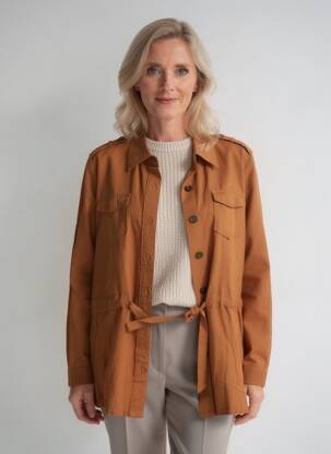 Veste casual col chemisier orange BRANDTEX femme