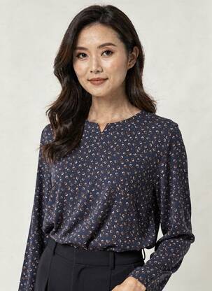 T-shirt manches longues manches longues bleu SIGNATURE femme