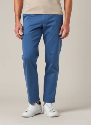 Pantalon chino tissage popeline taille normale bleu FYNCH-HATTON homme