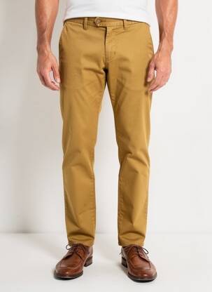 Pantalon chino tissage popeline taille normale marron FYNCH-HATTON homme