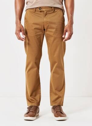 Pantalon chino tissage popeline taille normale marron FYNCH-HATTON homme