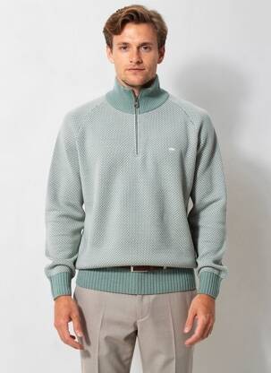 Pull stretch manches longues vert FYNCH-HATTON homme