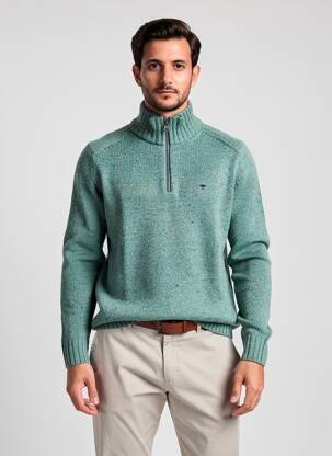 Pull stretch manches longues vert FYNCH-HATTON homme