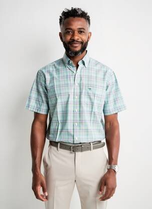 Chemise manches courtes poches vert FYNCH-HATTON homme