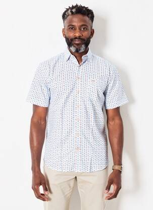 Chemise manches courtes poches bleu FYNCH-HATTON homme