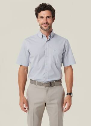 Chemise manches courtes poches bleu FYNCH-HATTON homme