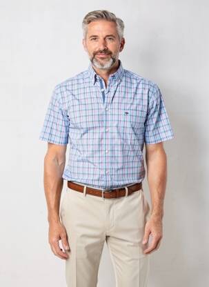 Chemise manches courtes poches bleu FYNCH-HATTON homme