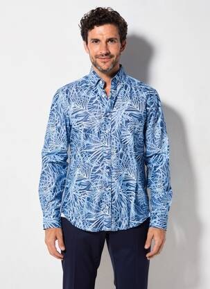 Chemise manches longues poches bleu FYNCH-HATTON homme