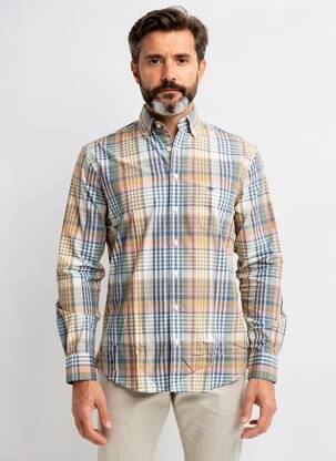 Chemise manches longues poches marron FYNCH-HATTON homme