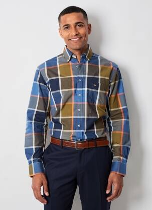 Chemise manches longues poches marron FYNCH-HATTON homme