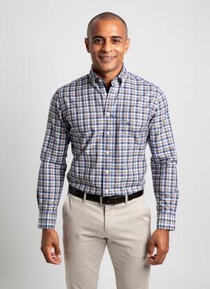Chemise manches longues poches bleu FYNCH-HATTON homme