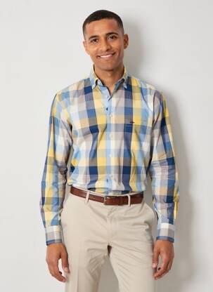 Chemise manches longues poches bleu FYNCH-HATTON homme